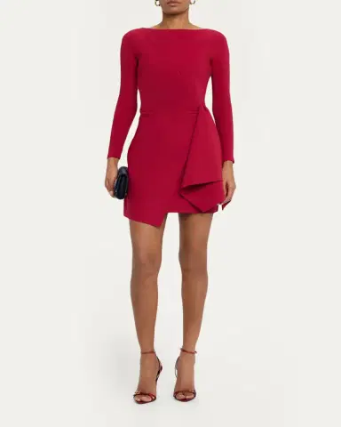 Chiara Boni La Petite Robe Draped Boat-Neck Mini Dress | Thumbnail 6 Chiara Boni La Petite Robe Draped Boat-Neck Mini Dress | Thumbnail 6