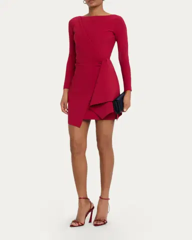 Chiara Boni La Petite Robe Draped Boat-Neck Mini Dress | Thumbnail 8 Chiara Boni La Petite Robe Draped Boat-Neck Mini Dress | Thumbnail 8
