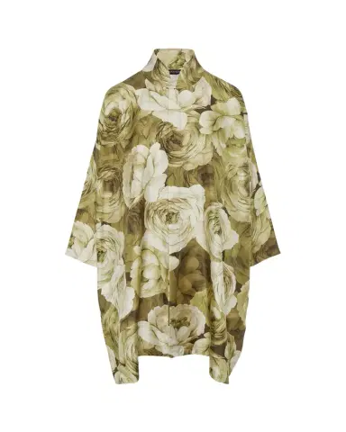 Eskandar Wide A-Line Shirt With Chinese Collar and Slits (Very Long Length) | Thumbnail 1 Eskandar Wide A-Line Shirt With Chinese Collar and Slits (Very Long Length) | Thumbnail 1