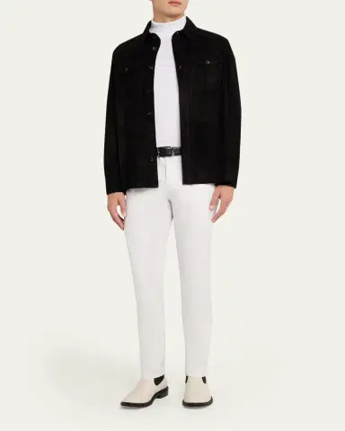Ralph Lauren Purple Label Men's Suede Overshirt | Thumbnail 2 Ralph Lauren Purple Label Men's Suede Overshirt | Thumbnail 2