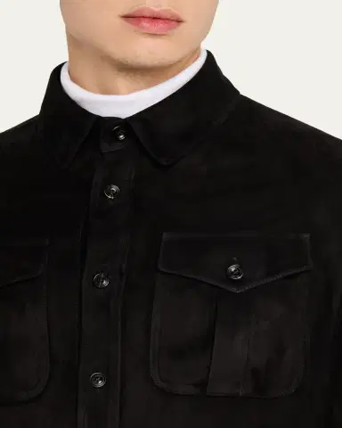 Ralph Lauren Purple Label Men's Suede Overshirt | Thumbnail 5 Ralph Lauren Purple Label Men's Suede Overshirt | Thumbnail 5