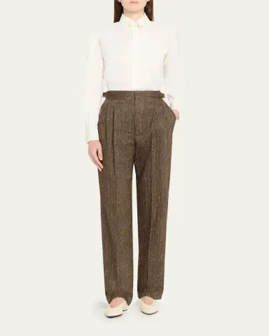 Loro Piana Thea Collar-Pin Oxford Shirt | Thumbnail 2 Loro Piana Thea Collar-Pin Oxford Shirt | Thumbnail 2