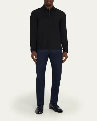 Ralph Lauren Purple Label Cotton-Cashmere Piqué Polo Shirt | Thumbnail 2 Ralph Lauren Purple Label Cotton-Cashmere Piqué Polo Shirt | Thumbnail 2