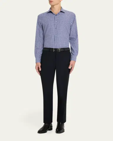 ZEGNA Men's Petite Check Cotton Button-Down Shirt | Thumbnail 2 ZEGNA Men's Petite Check Cotton Button-Down Shirt | Thumbnail 2