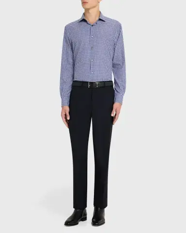 ZEGNA Men's Petite Check Cotton Button-Down Shirt | Thumbnail 6 ZEGNA Men's Petite Check Cotton Button-Down Shirt | Thumbnail 6