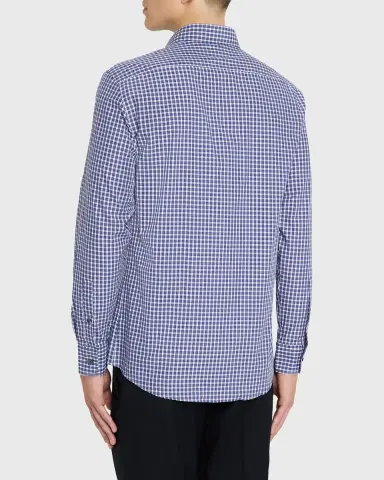 ZEGNA Men's Petite Check Cotton Button-Down Shirt | Thumbnail 7 ZEGNA Men's Petite Check Cotton Button-Down Shirt | Thumbnail 7