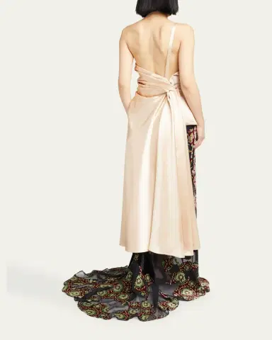 Dries Van Noten Camari Draped Satin High-Low Top | Thumbnail 3 Dries Van Noten Camari Draped Satin High-Low Top | Thumbnail 3