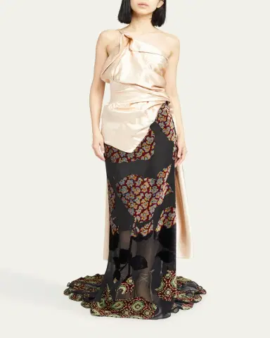 Dries Van Noten Camari Draped Satin High-Low Top | Thumbnail 4 Dries Van Noten Camari Draped Satin High-Low Top | Thumbnail 4
