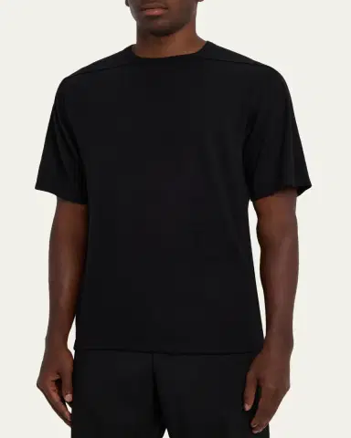 Rick Owens Men's Wool-Blend Jersey Crewneck T-Shirt | Thumbnail 4 Rick Owens Men's Wool-Blend Jersey Crewneck T-Shirt | Thumbnail 4