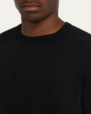 Rick Owens Men's Wool-Blend Jersey Crewneck T-Shirt | Thumbnail 5 Rick Owens Men's Wool-Blend Jersey Crewneck T-Shirt | Thumbnail 5