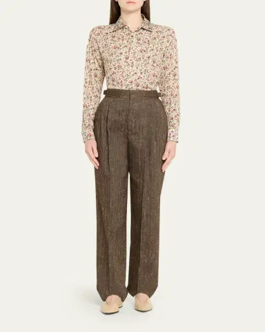 Loro Piana Thea Floral-Print Silk Button-Down Shirt | Thumbnail 2 Loro Piana Thea Floral-Print Silk Button-Down Shirt | Thumbnail 2
