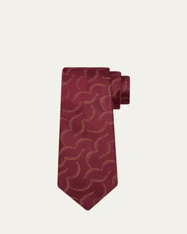 Charvet Men's Geometric Abstract Line Silk Tie | Thumbnail 2 Charvet Men's Geometric Abstract Line Silk Tie | Thumbnail 2