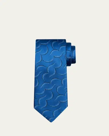 Charvet Men's Geometric Abstract Line Silk Tie | Thumbnail 4 Charvet Men's Geometric Abstract Line Silk Tie | Thumbnail 4