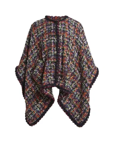Etro Multicolor Tweed Wool-Mohair Blend Cape | Thumbnail 1 Etro Multicolor Tweed Wool-Mohair Blend Cape | Thumbnail 1
