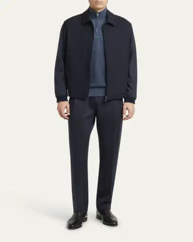 Brioni Men's Wool, Silk and Cashmere Rib Quarter-Zip Sweater | Thumbnail 2 Brioni Men's Wool, Silk and Cashmere Rib Quarter-Zip Sweater | Thumbnail 2