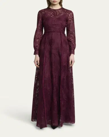 Erdem Long-Sleeve Lace Gown | Thumbnail 2 Erdem Long-Sleeve Lace Gown | Thumbnail 2
