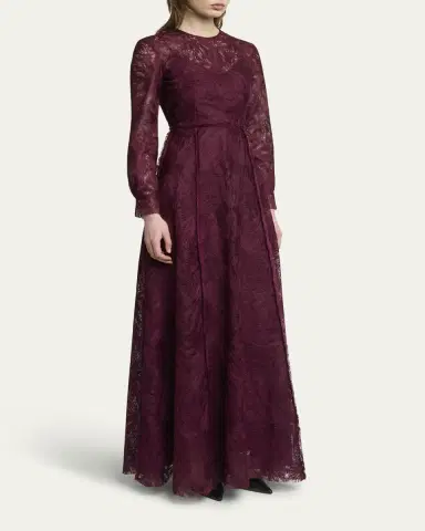 Erdem Long-Sleeve Lace Gown | Thumbnail 4 Erdem Long-Sleeve Lace Gown | Thumbnail 4