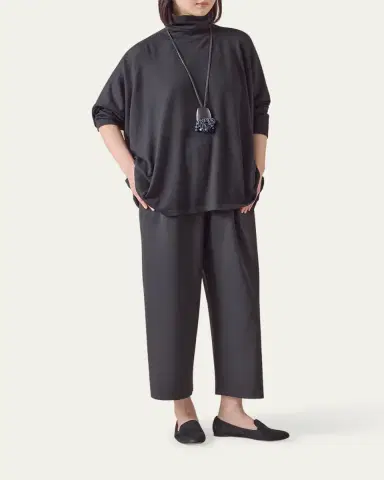 Eskandar Wide Scrunch Neck Top (Mid Plus Length) | Thumbnail 2 Eskandar Wide Scrunch Neck Top (Mid Plus Length) | Thumbnail 2