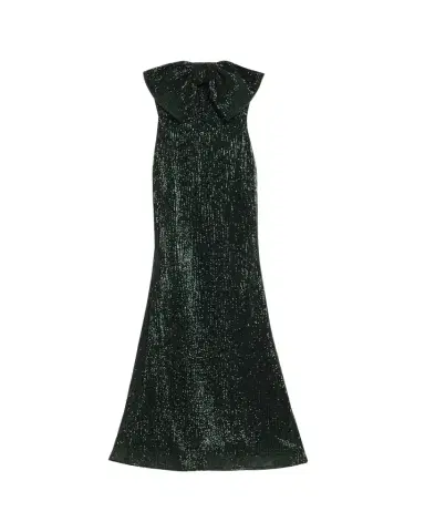 Badgley Mischka Strapless Bow-Front Sequin Gown | Thumbnail 1 Badgley Mischka Strapless Bow-Front Sequin Gown | Thumbnail 1