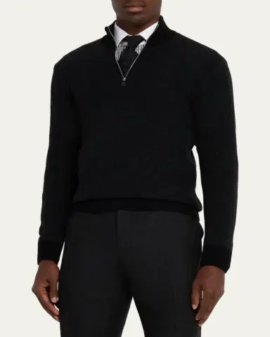 Ralph Lauren Purple Label Birdseye Cashmere Quarter-Zip Sweater | Thumbnail 4 Ralph Lauren Purple Label Birdseye Cashmere Quarter-Zip Sweater | Thumbnail 4