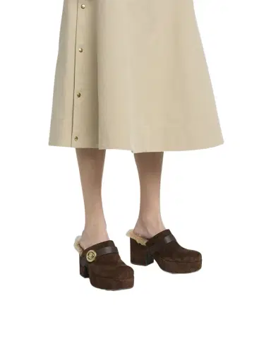 Moncler Amalia Shearling-Lined Suede Mules | Thumbnail 1 Moncler Amalia Shearling-Lined Suede Mules | Thumbnail 1