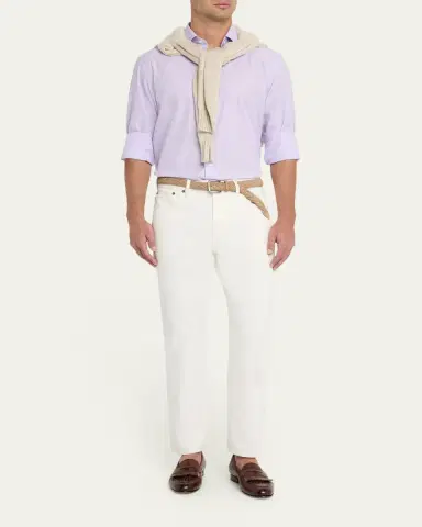 Ralph Lauren Purple Label Men's Cotton Micro-Houndstooth Classic Fit Sport Shirt | Thumbnail 2 Ralph Lauren Purple Label Men's Cotton Micro-Houndstooth Classic Fit Sport Shirt | Thumbnail 2