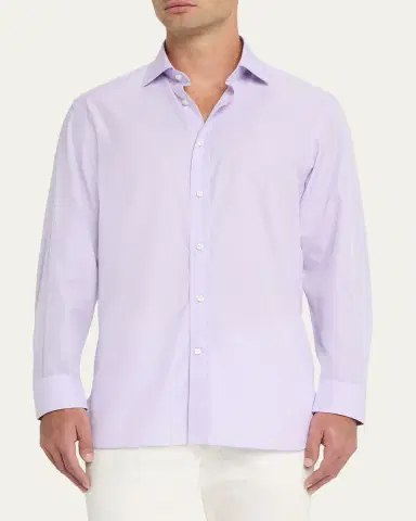 Ralph Lauren Purple Label Men's Cotton Micro-Houndstooth Classic Fit Sport Shirt | Thumbnail 4 Ralph Lauren Purple Label Men's Cotton Micro-Houndstooth Classic Fit Sport Shirt | Thumbnail 4