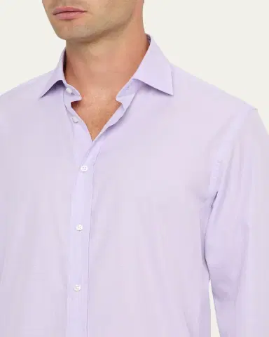 Ralph Lauren Purple Label Men's Cotton Micro-Houndstooth Classic Fit Sport Shirt | Thumbnail 5 Ralph Lauren Purple Label Men's Cotton Micro-Houndstooth Classic Fit Sport Shirt | Thumbnail 5