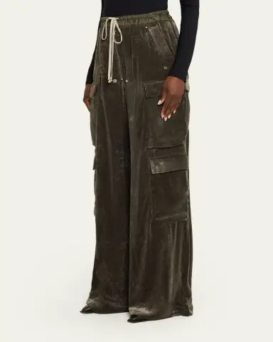Rick Owens Velvet Straight-Leg Cargo Pants | Thumbnail 2 Rick Owens Velvet Straight-Leg Cargo Pants | Thumbnail 2
