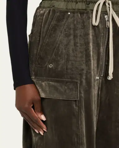 Rick Owens Velvet Straight-Leg Cargo Pants | Thumbnail 3 Rick Owens Velvet Straight-Leg Cargo Pants | Thumbnail 3