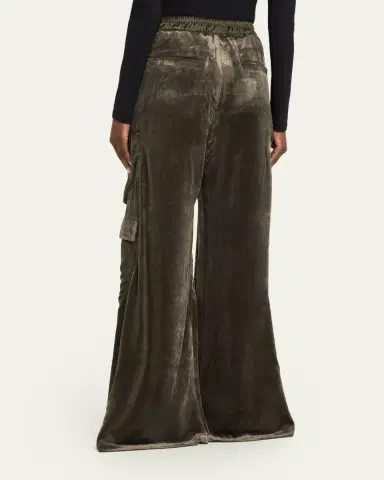 Rick Owens Velvet Straight-Leg Cargo Pants | Thumbnail 4 Rick Owens Velvet Straight-Leg Cargo Pants | Thumbnail 4