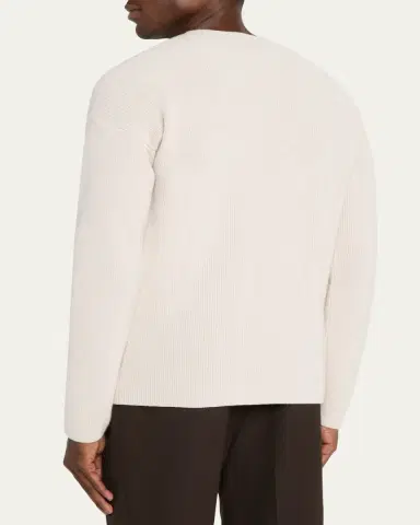 Bergdorf Goodman Men's Cashmere and Wool Rib V-Neck Sweater | Thumbnail 3 Bergdorf Goodman Men's Cashmere and Wool Rib V-Neck Sweater | Thumbnail 3