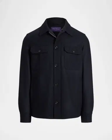 Ralph Lauren Purple Label Men's Cashmere Blend Felton Overshirt | Thumbnail 2 Ralph Lauren Purple Label Men's Cashmere Blend Felton Overshirt | Thumbnail 2