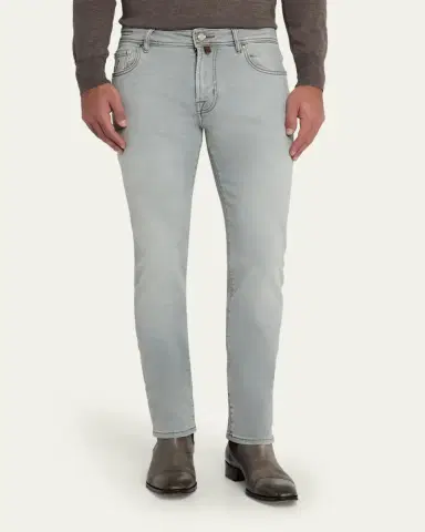 Jacob Cohen Men's Bard Grey Denim Slim-Fit Jeans | Thumbnail 4 Jacob Cohen Men's Bard Grey Denim Slim-Fit Jeans | Thumbnail 4