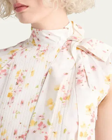 Prada Bouquet-Print Sleeveless Poplin Dress | Thumbnail 4 Prada Bouquet-Print Sleeveless Poplin Dress | Thumbnail 4