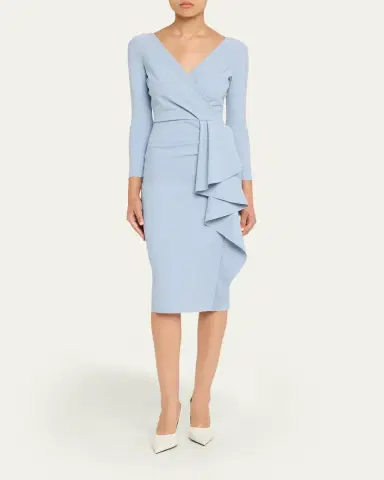 Chiara Boni La Petite Robe Draped Faux Wrap Bodycon Midi Dress | Thumbnail 2 Chiara Boni La Petite Robe Draped Faux Wrap Bodycon Midi Dress | Thumbnail 2