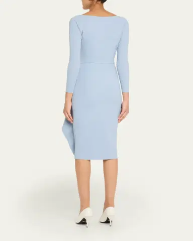 Chiara Boni La Petite Robe Draped Faux Wrap Bodycon Midi Dress | Thumbnail 3 Chiara Boni La Petite Robe Draped Faux Wrap Bodycon Midi Dress | Thumbnail 3