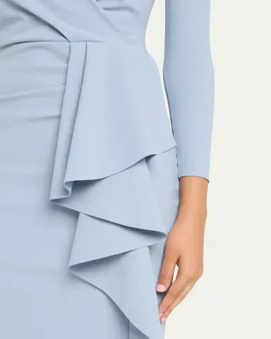 Chiara Boni La Petite Robe Draped Faux Wrap Bodycon Midi Dress | Thumbnail 5 Chiara Boni La Petite Robe Draped Faux Wrap Bodycon Midi Dress | Thumbnail 5