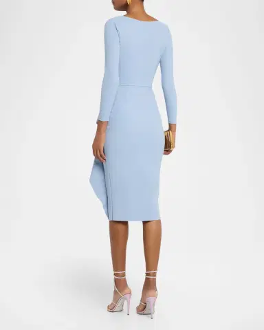 Chiara Boni La Petite Robe Draped Faux Wrap Bodycon Midi Dress | Thumbnail 7 Chiara Boni La Petite Robe Draped Faux Wrap Bodycon Midi Dress | Thumbnail 7