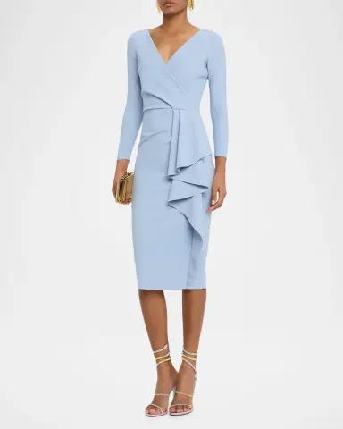 Chiara Boni La Petite Robe Draped Faux Wrap Bodycon Midi Dress | Thumbnail 8 Chiara Boni La Petite Robe Draped Faux Wrap Bodycon Midi Dress | Thumbnail 8