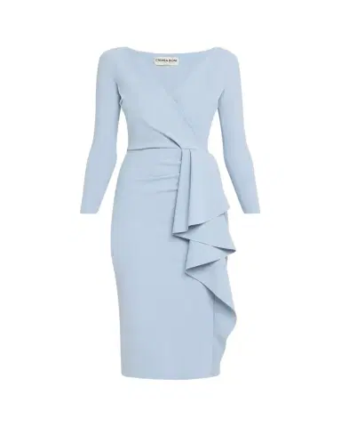 Chiara Boni La Petite Robe Draped Faux Wrap Bodycon Midi Dress | Thumbnail 1 Chiara Boni La Petite Robe Draped Faux Wrap Bodycon Midi Dress | Thumbnail 1