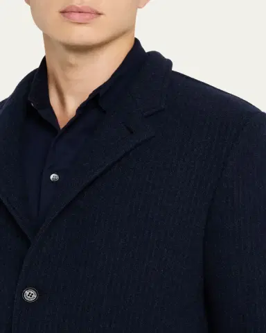 Maurizio Baldassari Men's Cashmere Stand Collar Four-Button Jacket | Thumbnail 5 Maurizio Baldassari Men's Cashmere Stand Collar Four-Button Jacket | Thumbnail 5