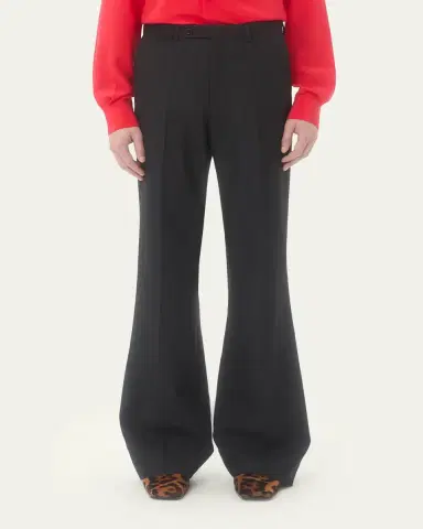 Valentino Garavani Men's Wide Leg Flared Flat-Front Pants | Thumbnail 4 Valentino Garavani Men's Wide Leg Flared Flat-Front Pants | Thumbnail 4