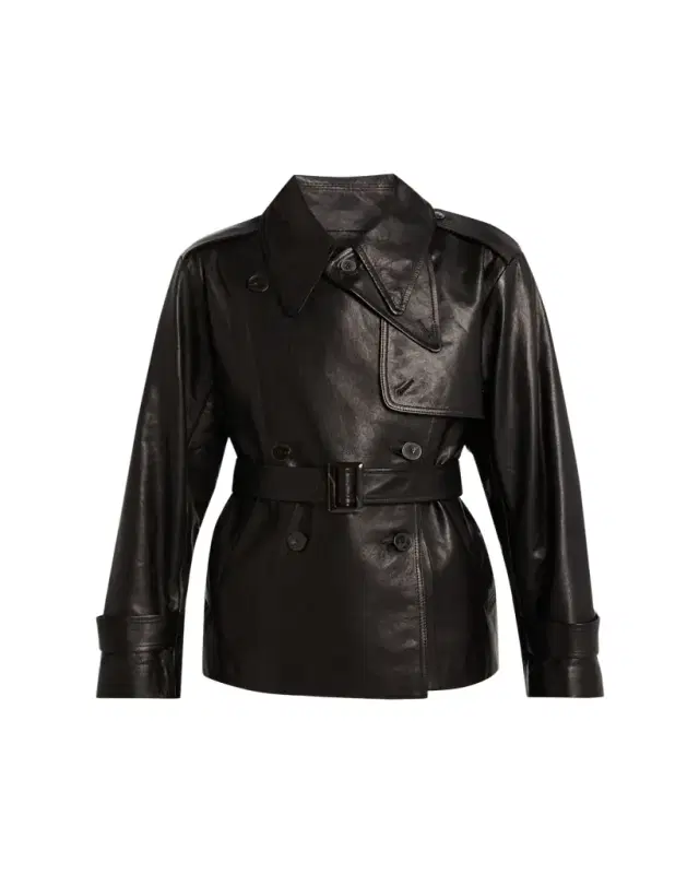 Iggy Belted Leather Trench Jacket Iggy Belted Leather Trench Jacket