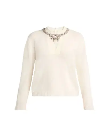 Valentino Garavani Embroidered Bow Crewneck Sweater | Thumbnail 1 Valentino Garavani Embroidered Bow Crewneck Sweater | Thumbnail 1