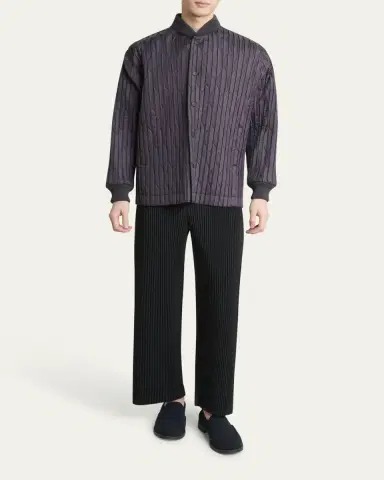 Homme Plissé Issey Miyake Men's Black Pleated Trousers | Thumbnail 2 Homme Plissé Issey Miyake Men's Black Pleated Trousers | Thumbnail 2