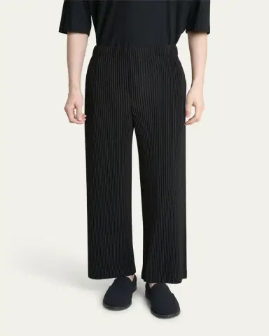 Homme Plissé Issey Miyake Men's Black Pleated Trousers | Thumbnail 4 Homme Plissé Issey Miyake Men's Black Pleated Trousers | Thumbnail 4