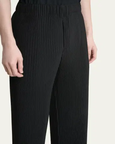 Homme Plissé Issey Miyake Men's Black Pleated Trousers | Thumbnail 5 Homme Plissé Issey Miyake Men's Black Pleated Trousers | Thumbnail 5