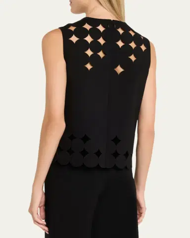 Akris punto Sleeveless Cutout Polka Dot Top | Thumbnail 3 Akris punto Sleeveless Cutout Polka Dot Top | Thumbnail 3
