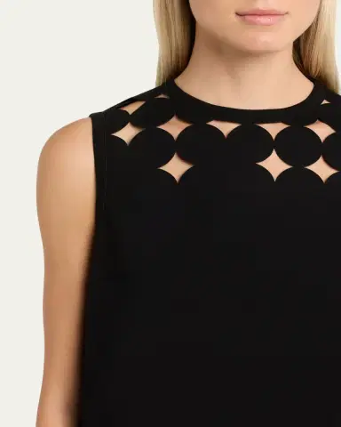 Akris punto Sleeveless Cutout Polka Dot Top | Thumbnail 5 Akris punto Sleeveless Cutout Polka Dot Top | Thumbnail 5